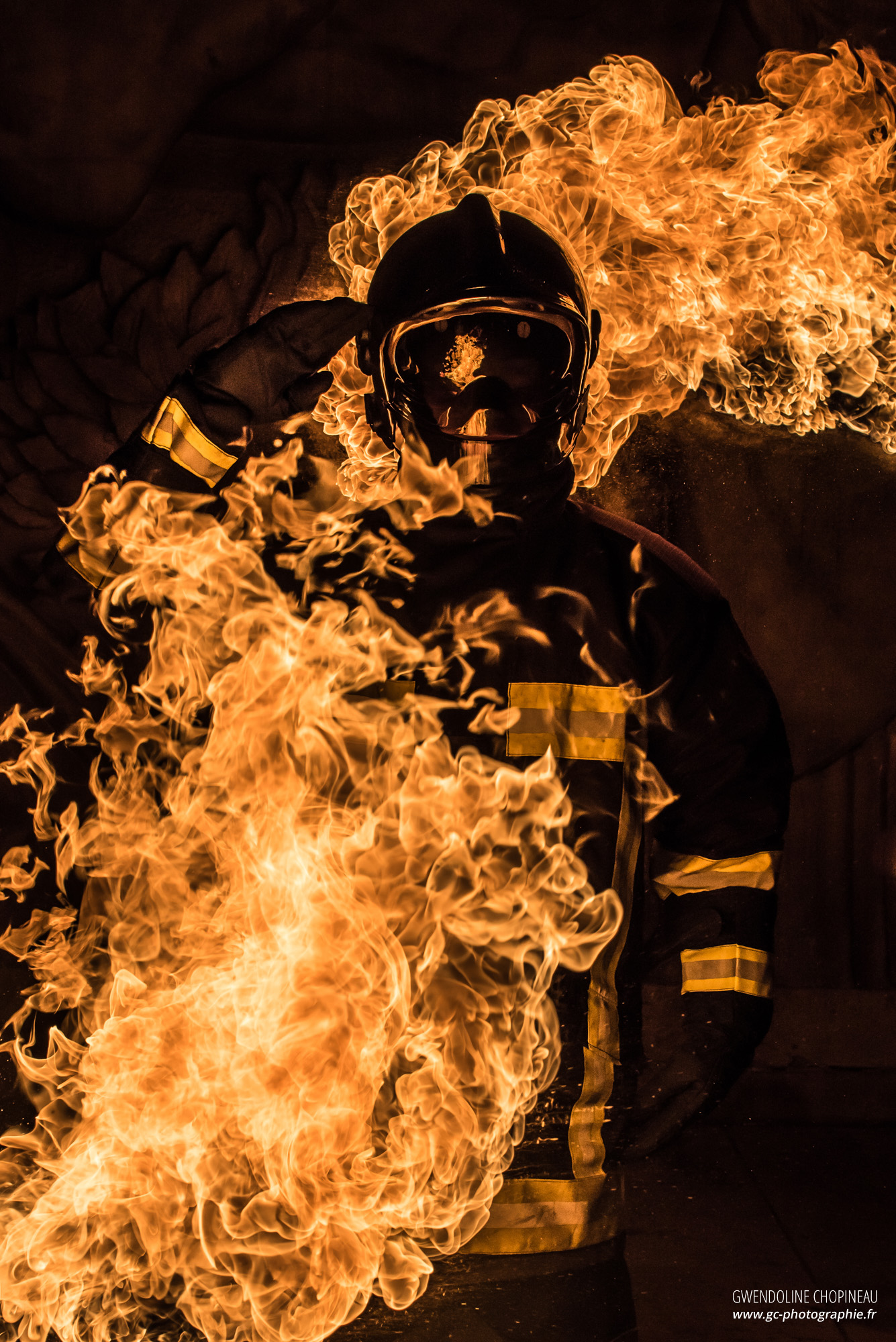 Sapeur pompier feu affiche